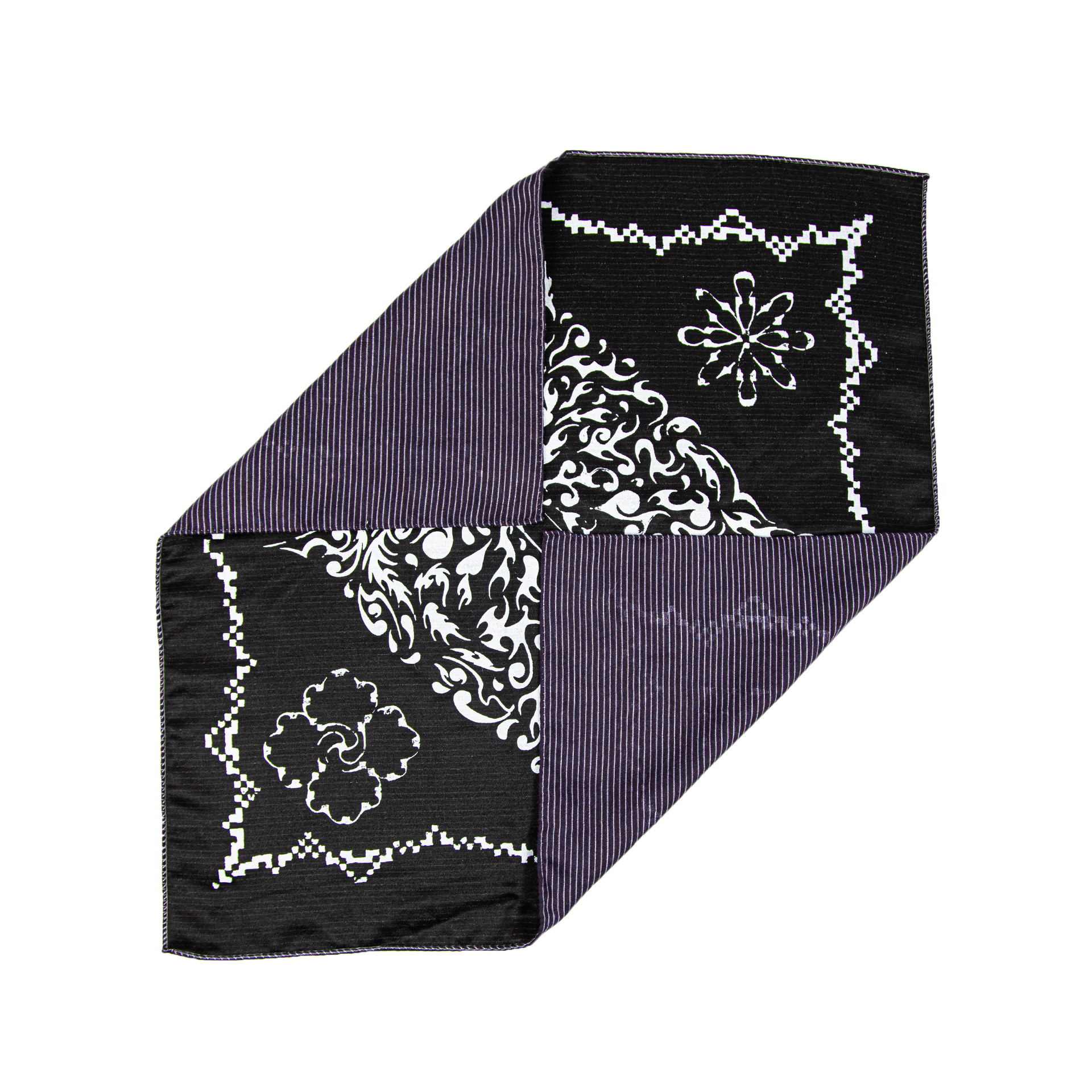 TBC Soie - R/ Noir - V/ Violet rayure blanche